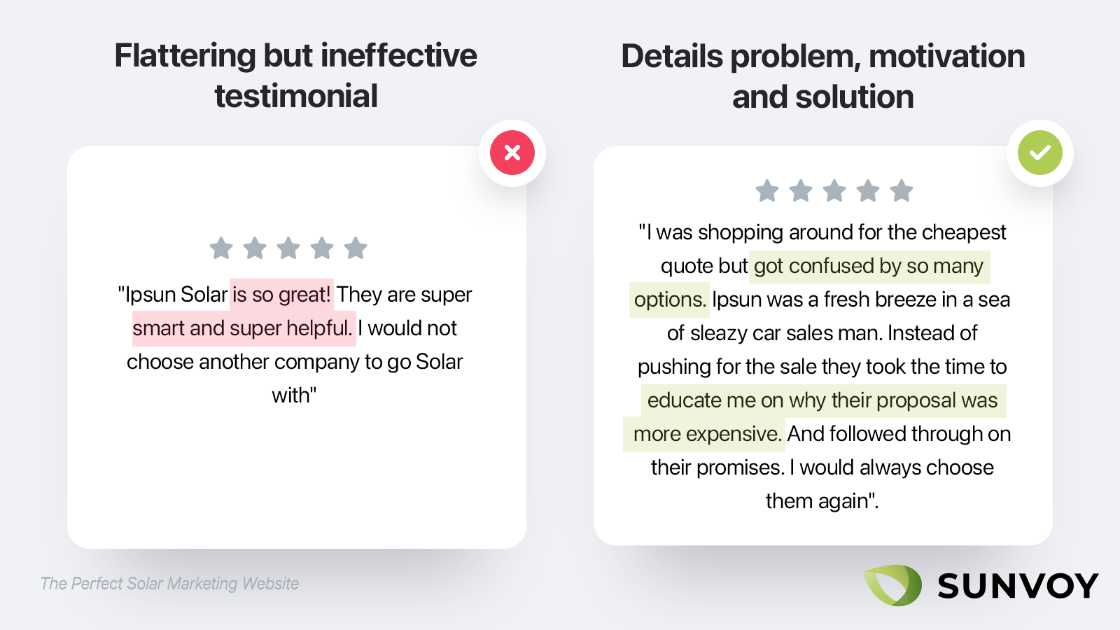 Pick the right Testimonials