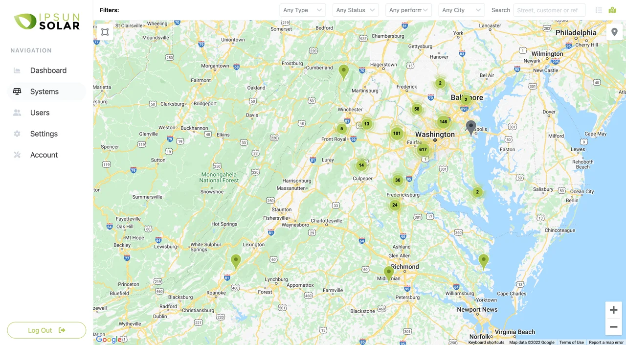 A great customer portal should show your solar fleet on a map